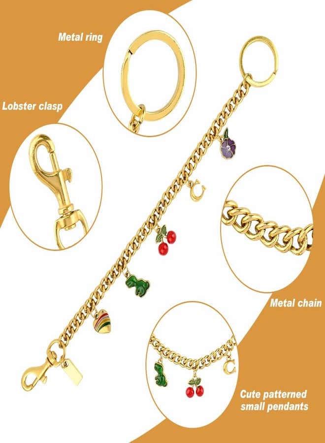 YOSINXU Strawberry Bag Charms Cute Cherry Gold Bag Charms Wallet Chain Keychains Purse Accessories For Women - Image 4